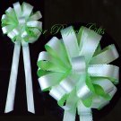 10 GREEN & WHITE 9" WEDDING LACE PULL PEW BOWS FOR BRIDAL CAKE GIFT BASKET DECORCATION