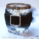 12 SQUARE 1.25" Silver Large Diamante Rhinestone Crystal Buckle Sliders for Wedding Invitation BK023