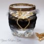 12 HEART 1.5" Gold Diamante Rhinestone Crystal Buckle Sliders For Wedding Invitation BK034