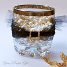 100 RECTANGLE Gold Diamante Rhinestone Crystal Buckle Sliders For Wedding Invitation BK087