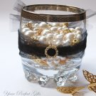 50 ROUND CIRCLE Gold Diamante Rhinestone Crystal Buckle Sliders For Wedding Invitation BK019