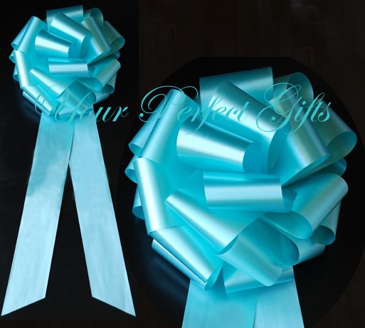 10 TEAL BLUE 9" LARGE WEDDING PULL PEW BOWS FOR BRIDAL CAKE GIFT BASKET DECORATION