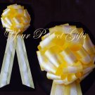10 WHITE YELLOW TWO LAYER 9" EXTRA WIDE WEDDING LACE PULL PEW BOW BRIDAL CAKE GIFT  DECORCATION