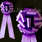 10 PURPLE 9" LARGE WEDDING PULL PEW BOWS FOR BRIDAL CAKE GIFT BASKET DECORATION