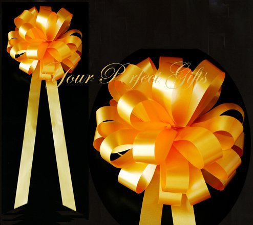 10 ORANGE 9" WEDDING PULL PEW BOWS FOR BRIDAL CAKE GIFT BASKET DECORATION PB147