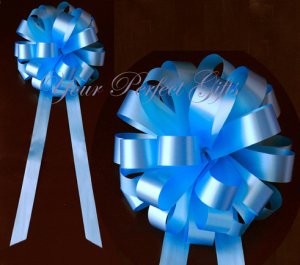 10 BLUE 9" WEDDING PULL PEW BOWS FOR BRIDAL CAKE GIFT BASKET DECORCATION