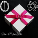 50 LARGE 20mm OVAL Silver Diamante Rhinestone Crystal Buckle Sliders For Wedding Invitation BK053