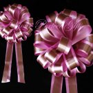 10 CANDY PINK BROWN 8" TWO LAYER WEDDING PULL PEW BOWS FOR BRIDAL CAKE GIFT BASKET DECORCATION