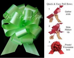 10 GREEN 5" WEDDING PULL PEW BOWS FOR BRIDAL CAKE GIFT BASKET DECORCATION