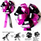10 BLACK FUCHSIA PINK 8" WEDDING PULL PEW BOWS FOR BRIDAL CAKE GIFT BASKET DECORCATION PB036