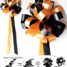 10 LIGHT ORANGE & BLACK 9" WEDDING PULL PEW BOWS FOR BRIDAL CAKE GIFT BASKET DECORCATION