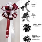 10 BURGUNDY RED WHITE 8" WEDDING PULL PEW BOW FOR BRIDAL CAKE GIFT BASKET DECORCATION PB014
