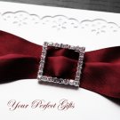 50 LARGE SQUARE 1" Diamante Rhinestone Ribbon Silver Buckle Sliders For Wedding Invitation BK022