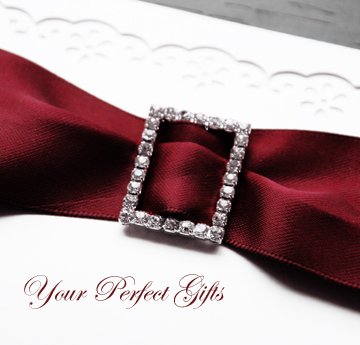 12 RECTANGLE 1.1" Diamante Rhinestone Ribbon Silver Buckle Sliders For Wedding Invitation BK065
