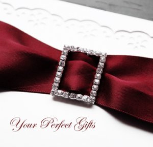 12 RECTANGLE 1.1" Diamante Rhinestone Ribbon Silver Buckle Sliders For Wedding Invitation BK065
