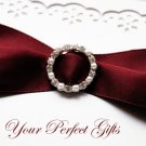 12 ROUND CIRCLE 22mm Silver Diamante Rhinestone and Pearl Buckle Slider Wedding Invitation BK004