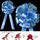 10 TURQUOISE BLUE SILVER 8" TWO LAYER WEDDING PULL PEW BOWS FOR BRIDAL CAKE GIFT DECORATION PB175