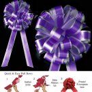 10 DARK PURPLE SILVER 8" TWO LAYER WEDDING PULL PEW BOWS FOR BRIDAL CAKE GIFT BASKET DECORCATION