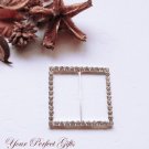 24 SQUARE 2" Silver Diamante Rhinestone Buckle Slider Wedding Invitation BK046