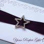 1 pc STAR 1-3/8" Silver Diamante Rhinestone Crystal Buckle Slider Wedding Invitation BK070