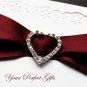 50 HEART 1.2" Silver Large Diamante Rhinestone Ribbon Buckle Sliders Wedding Invitation BK024