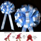 10 BABY LIGHT BLUE WHITE 8" TWO LAYER WEDDING PULL PEW BOWS FOR BRIDAL CAKE GIFT BASKET DECORCATION