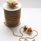 30 Feet/10 Yards SS10 3mm Rhinestone Chain Crystal Gold Pleated Wedding Cake Banding Jewelry RC015