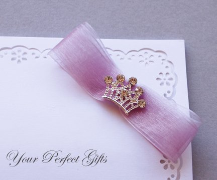 24 pcs CROWN Silver Diamante Rhinestone Buckle Slider Flip Flop Wedding Invitation Bouquet BK080
