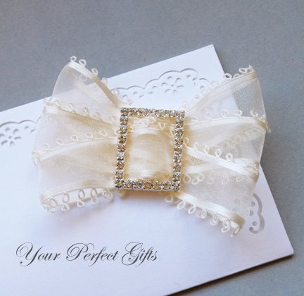 24 pc 35mm RECTANGLE Silver Diamante Rhinestone Crystal Buckle Slider Wedding Invitation BK066