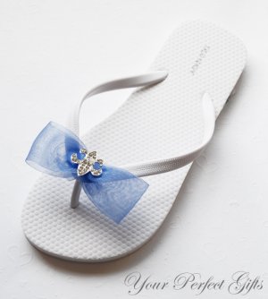 24 Fleur-de-lis Silver Diamante Rhinestone Ribbon Buckle Slider Wedding Invitation Flip FLop BK058