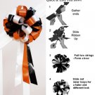 10 ORANGE WHITE BLACK 8" WEDDING PULL PEW BOW FOR BRIDAL CAKE GIFT BASKET DECORCATION