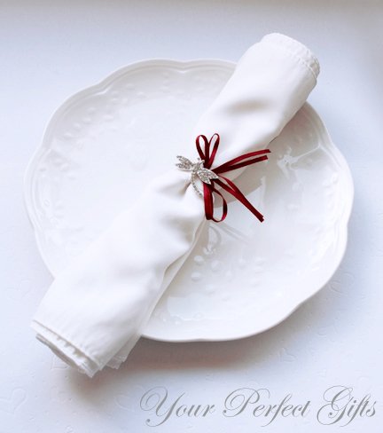 1 pc Dragonfly Silver Rhinestone Buckle Slider Wedding Invitation Bouquet \Jewelry Napkin Ring BK081