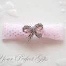 1 pc BOW Silver Rhinestone Crystal Buckle Slider Wedding Invitation Bouquet Flip Flop BK083