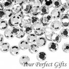 100 Acrylic Round Faceted Flat Back Rhinestone 7mm Clear Wedding Invitation scrapbooking LR004