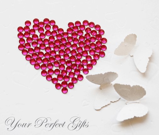 100 Acrylic Faceted Flatback Rhinestone 7mm Fuchsia Hot Pink Wedding Invitation scrapbooking LR028