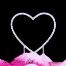Swarovski Rhinestone Crystal Heart Wedding Cake Topper Silver