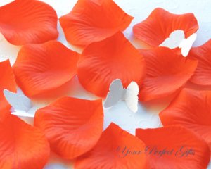 1000 PERSIMMON BRIGHT ORANGE SILK ROSE PETALS WEDDING DECORATION FLOWER FAVOR RP006