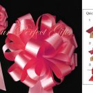 10 WTAERMELON PINK 8" WEDDING PULL PEW BOWS FOR BRIDAL CAKE GIFT BASKET DECORCATION PB006
