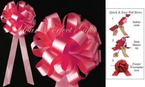 10 WTAERMELON PINK 8" WEDDING PULL PEW BOWS FOR BRIDAL CAKE GIFT BASKET DECORCATION PB006
