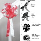 10 WTAERMELON PINK WHITE 8" WEDDING PULL PEW BOW FOR BRIDAL CAKE GIFT BASKET DECORCATION