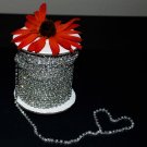 9 feet/3 Yards SS10 3mm Rhinestone Chain Crystal Silver Pleated Wedding Cake Banding Jewelry RCOO3