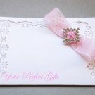 20 DIAMOND SQUARE Diamante Rhinestone Crystal Silver Buckle Sliders For Wedding Invitation BK048