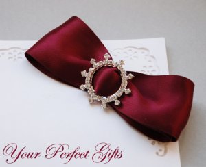 1 pc ROUND CIRCLE 1.3" Silver Diamante Rhinestone Crystal Buckle Slider Wedding Invitation BK006