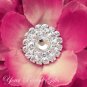 20 Round Circle Two Row Diamante Rhinestone Crystal Button Hair Clip Wedding Invitation Ring BT038