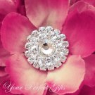 50 Round Circle Two Row Diamante Rhinestone Crystal Button Hair Clip Wedding Invitation Ring  BT038