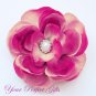 100 Oval Diamante Rhinestone Crystal Pearl Button Hair Flower Clip Wedding Invitation Ring BT024