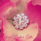 10 Round Circle Diamante Rhinestone Crystal Button Hair Clip Wedding Invitation Ring Pillow BT053