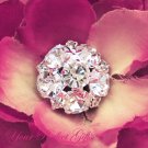 10 19mm Round Circle Diamante Rhinestone Crystal Button Hair Clip Wedding Invitation Ring BT018
