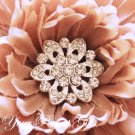 10 Round Circle Diamante Rhinestone Crystal Button Hair Clip Wedding Invitation Ring Pillow BT028