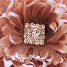 20 Square Diamante Rhinestone Crystal Button Hair Clip Wedding Invitation Ring Pillow BT054